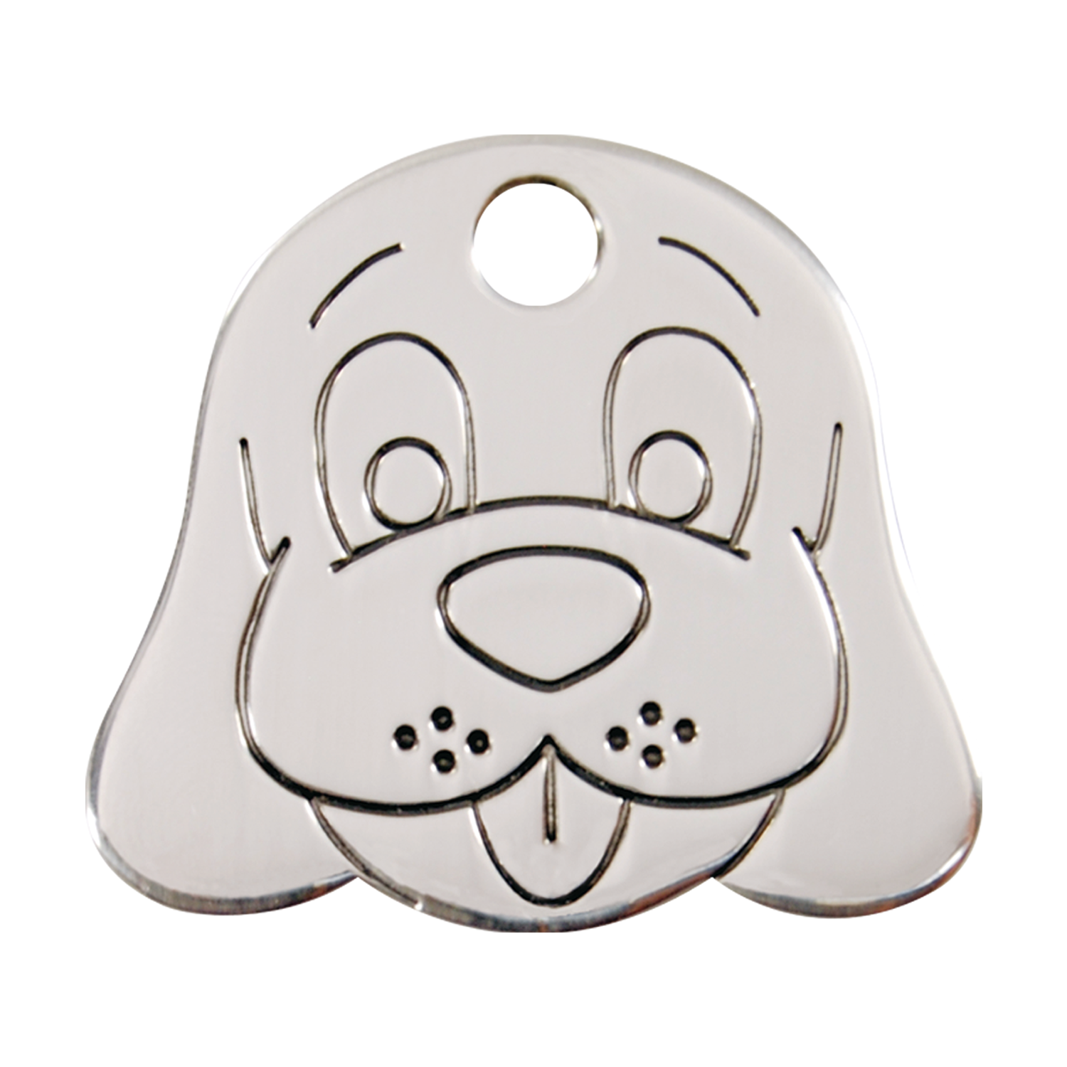 Red Dingo Flat Stainless Steel Dog Tag - Dog Face – PupLife Dog Supplies