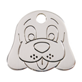 Stainless Steel Dog Face Dog Tag