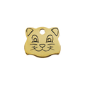 Red Dingo Brass Cat Face Shaped Cat ID Tag