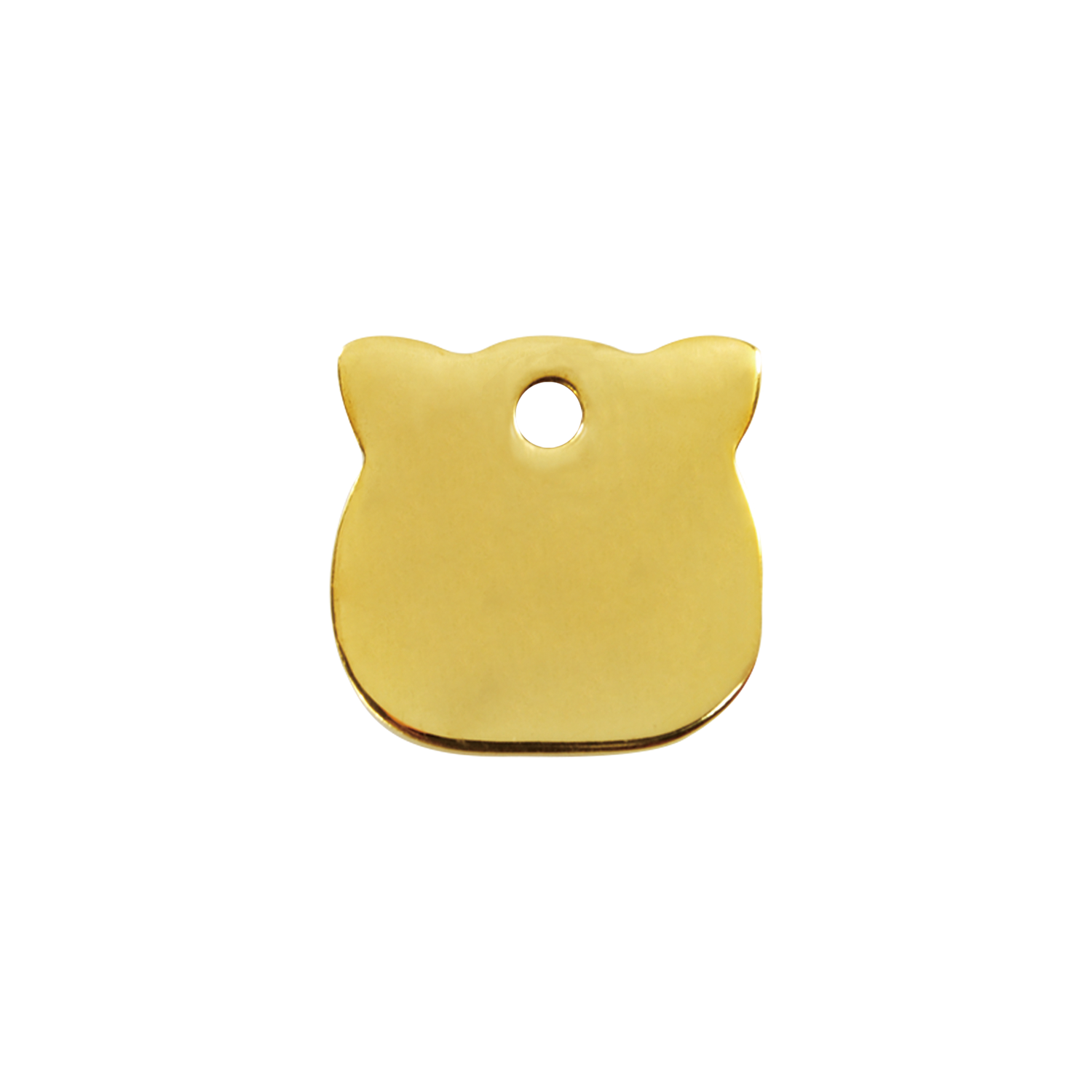 Red Dingo Brass Cat Head Shaped Cat ID Tag (Double Side Engraving)