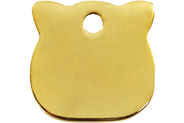 Red Dingo Brass Cat Head Shaped Cat ID Tag (Double Side Engraving)