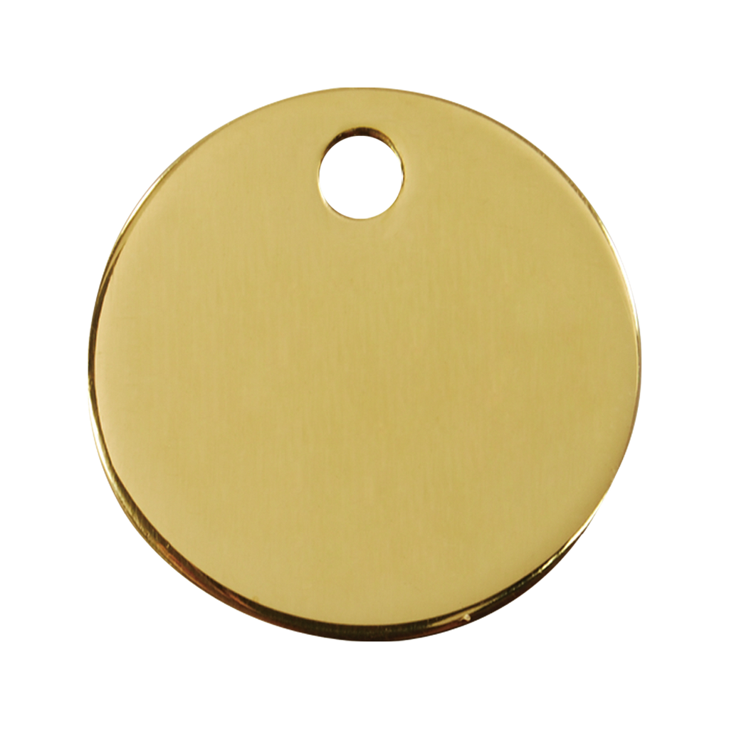 Red Dingo Brass Circle Dog ID Tag (Double Side Engraving)