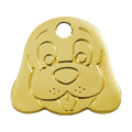 Red Dingo Brass Dog ID Tag - Dog Face