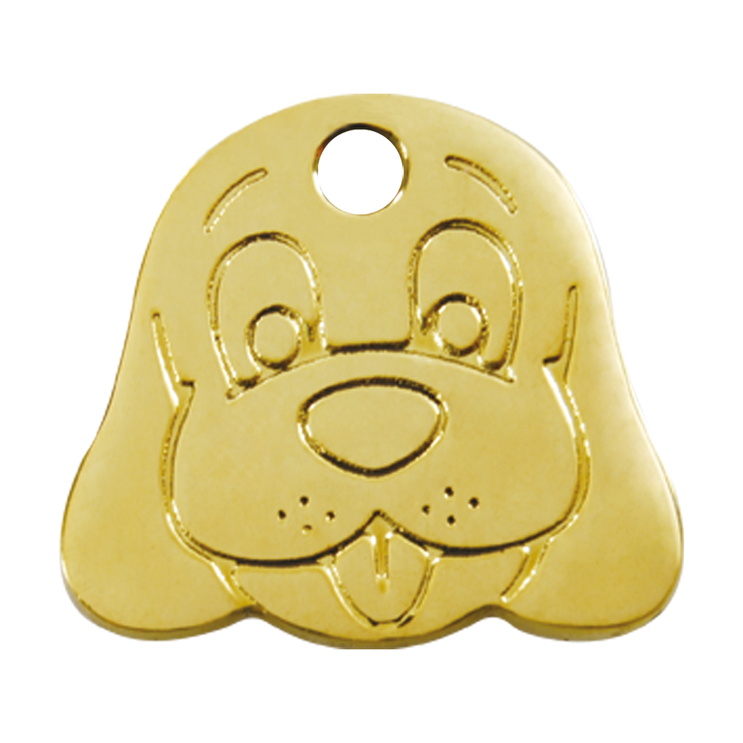 Red Dingo Brass Dog ID Tag - Dog Face
