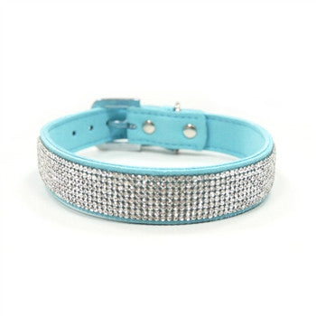 Blue rhinestone deals dog collar