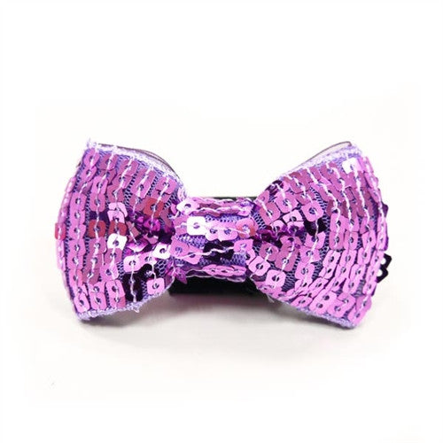 EasyBow Dog Bow Tie - Purple Sequins