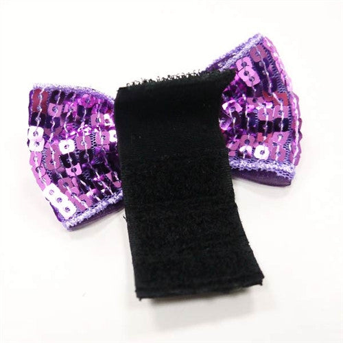 EasyBow Dog Bow Tie - Purple Sequins