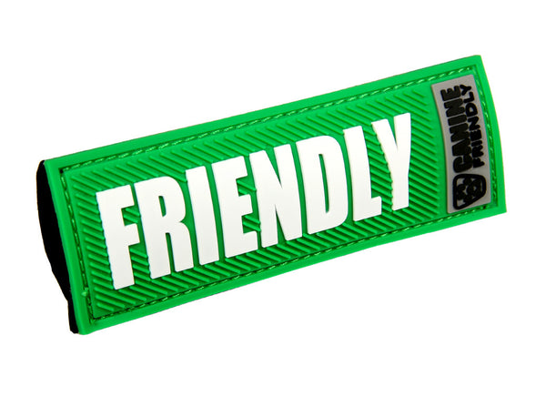 Bark Notes Slide-On Safety Badges for Dog Collars - Friendly