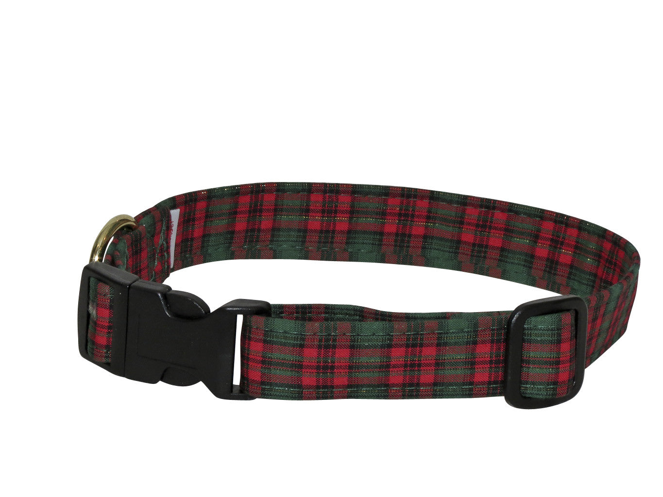 Elmo's Closet Metallic Plaid Dog Collar