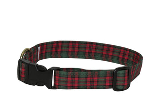 Elmo's Closet Metallic Plaid Dog Collar