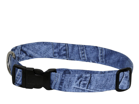 Elmo's Closet Blue Jeans Dog Collar