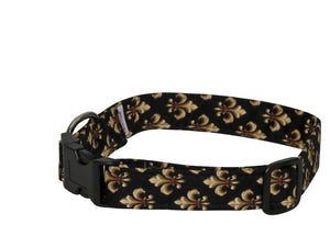 Elmo's Closet Fleur de Lis Dog Collar