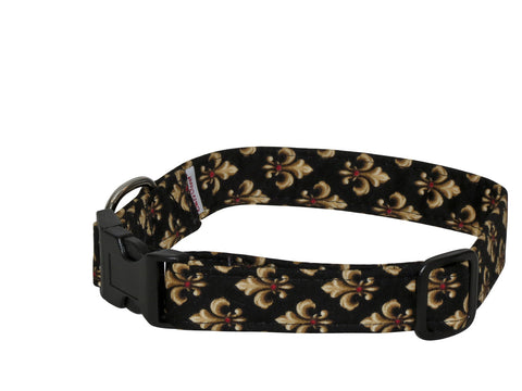 Elmo's Closet Fleur de Lis Dog Collar