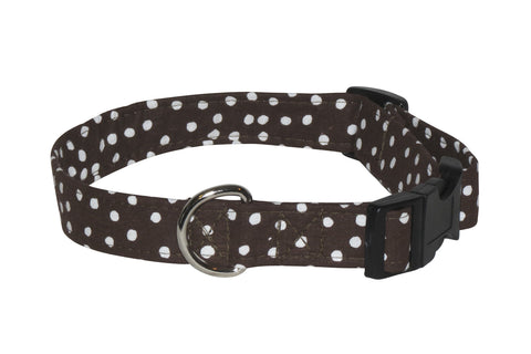 Elmo's Closet Brown Polka Dots Dog Collar