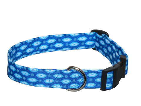 Elmo's Closet Blue Hex Dog Collar