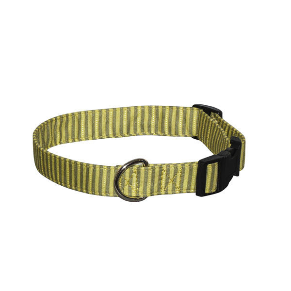 Elmo's Closet Moss Stripes Dog Collar