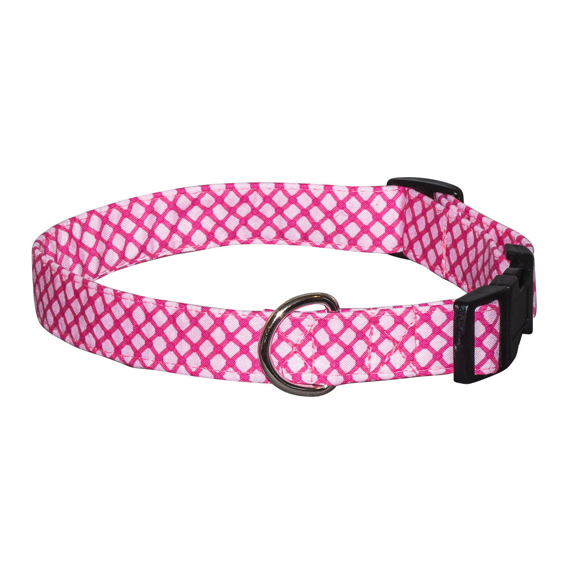 Elmo's Closet Pink Lattice Dog Collar