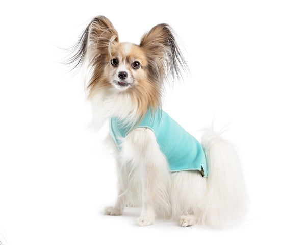 Gold Paw Stretch Fleece Dog Coat - Turquoise
