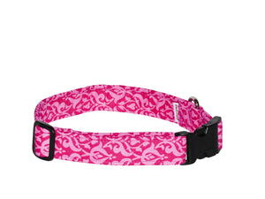 Elmo's Closet Pink Filigree Dog Collar