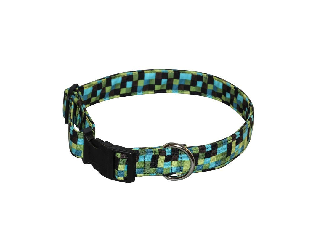 Elmo's Closet Bedrock Check Dog Collar