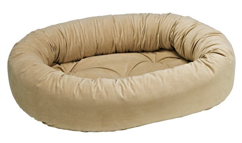 Almond Microvelvet Donut Dog Bed