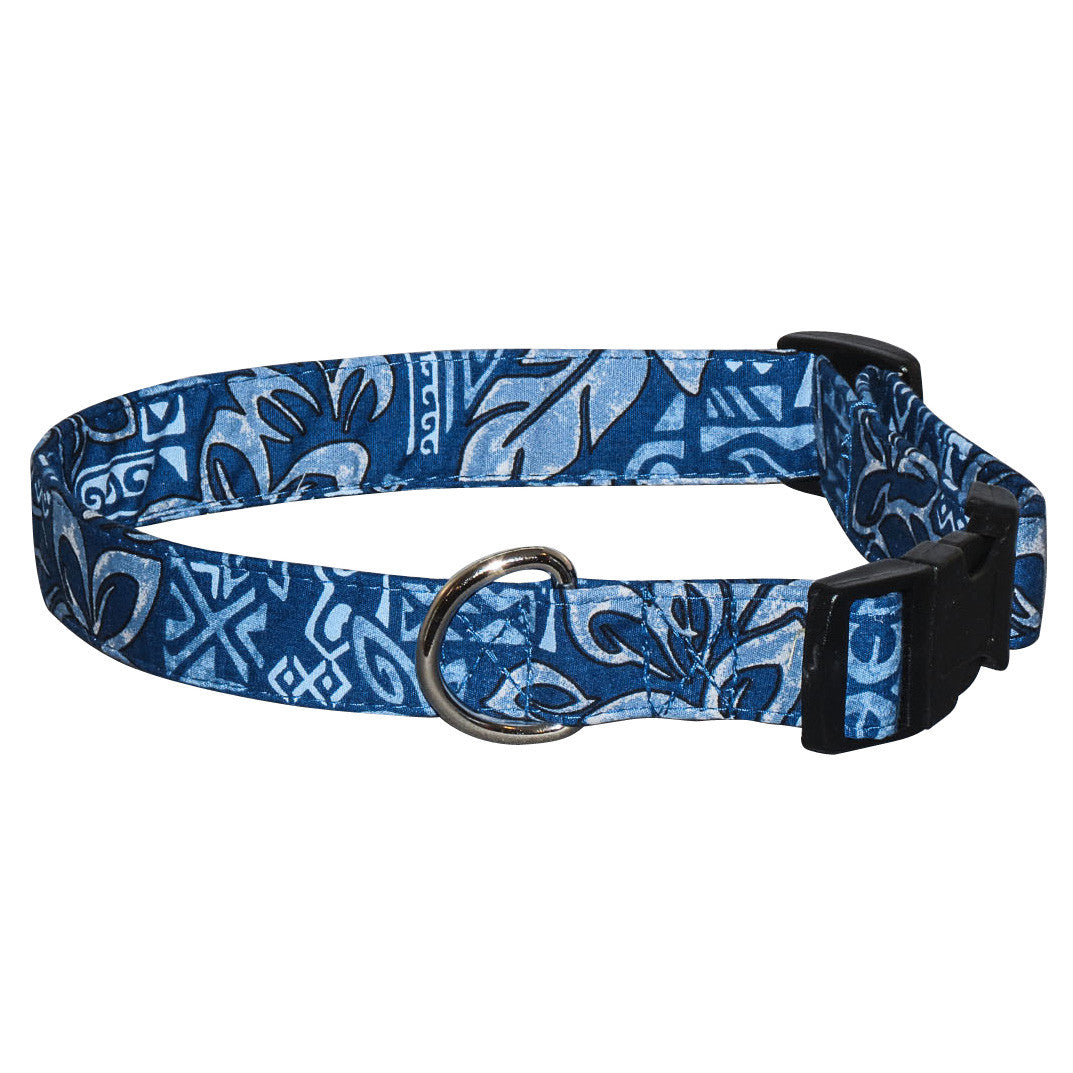 Elmo's Closet Tropical Blues Dog Collar