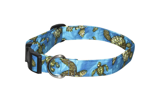 Elmo's Closet Marine Turtles Dog Collar