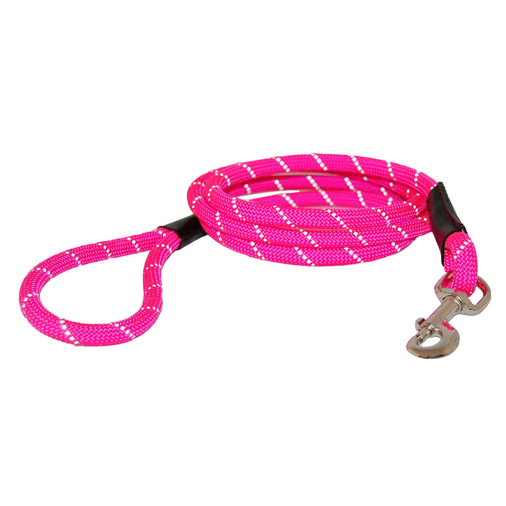 Reflective Rope Dog Leash Pink PupLife Dog Supplies