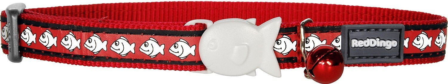 Red Dingo Reflective Cat Safety Collar - Red Fish