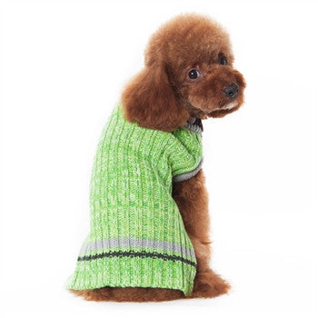 City V-Neck Dog Sweater - Green