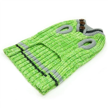 City V-Neck Dog Sweater - Green