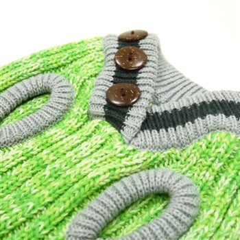 City V-Neck Dog Sweater - Green