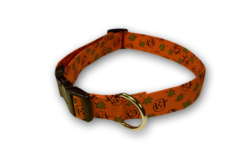 Elmo's Closet Jack O'Lanterns & Leaves Dog Collar