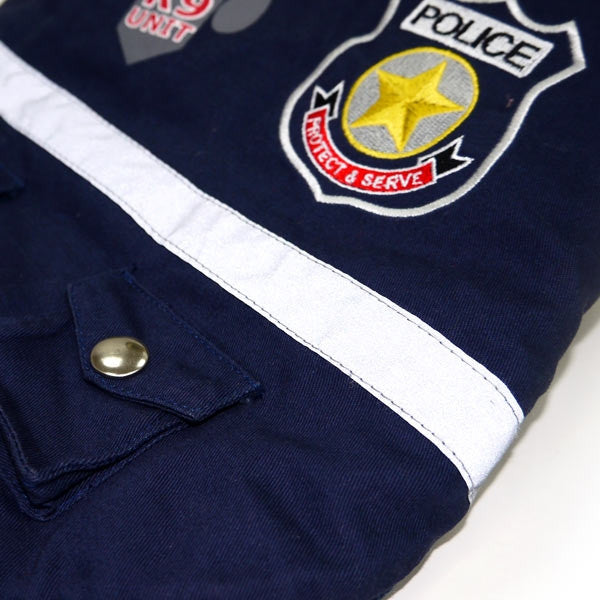 Blue Police Dog Jacket With Removable Hood