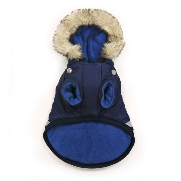 Blue Police Dog Jacket With Removable Hood