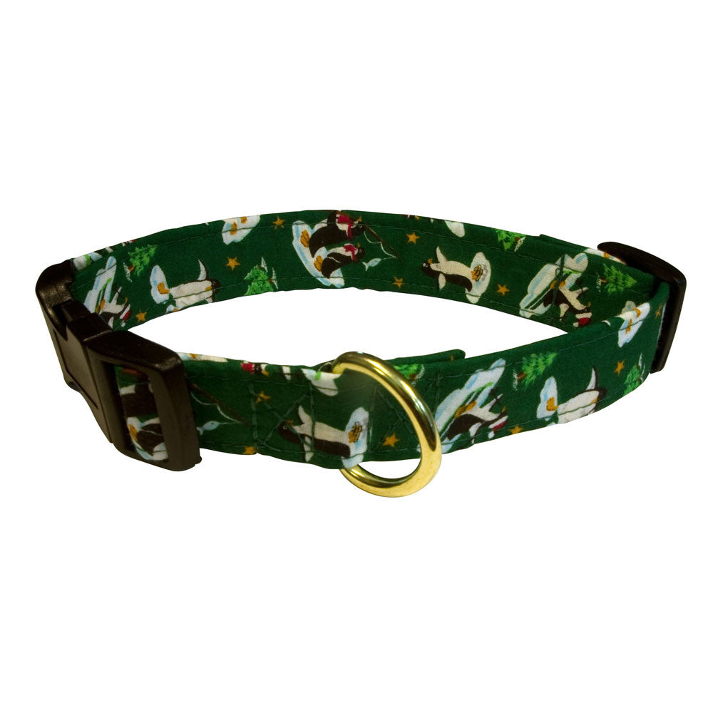 Elmo's Closet Penguins On Winter Vacation Dog Collar