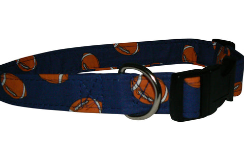 Elmo's Closet Footballs On Blue Dog Collar