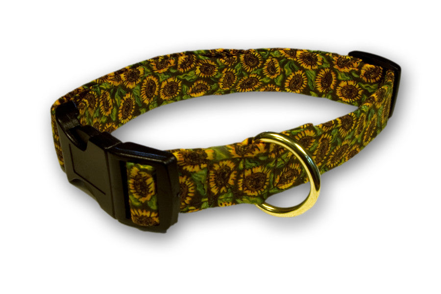 Elmo's Closet Sunflowers Dog Collar