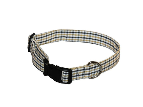 Elmo's Closet Yellow & Black Gingham Dog Collar