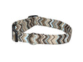 Elmo's Closet Blue & Brown Chevron Dog Collar