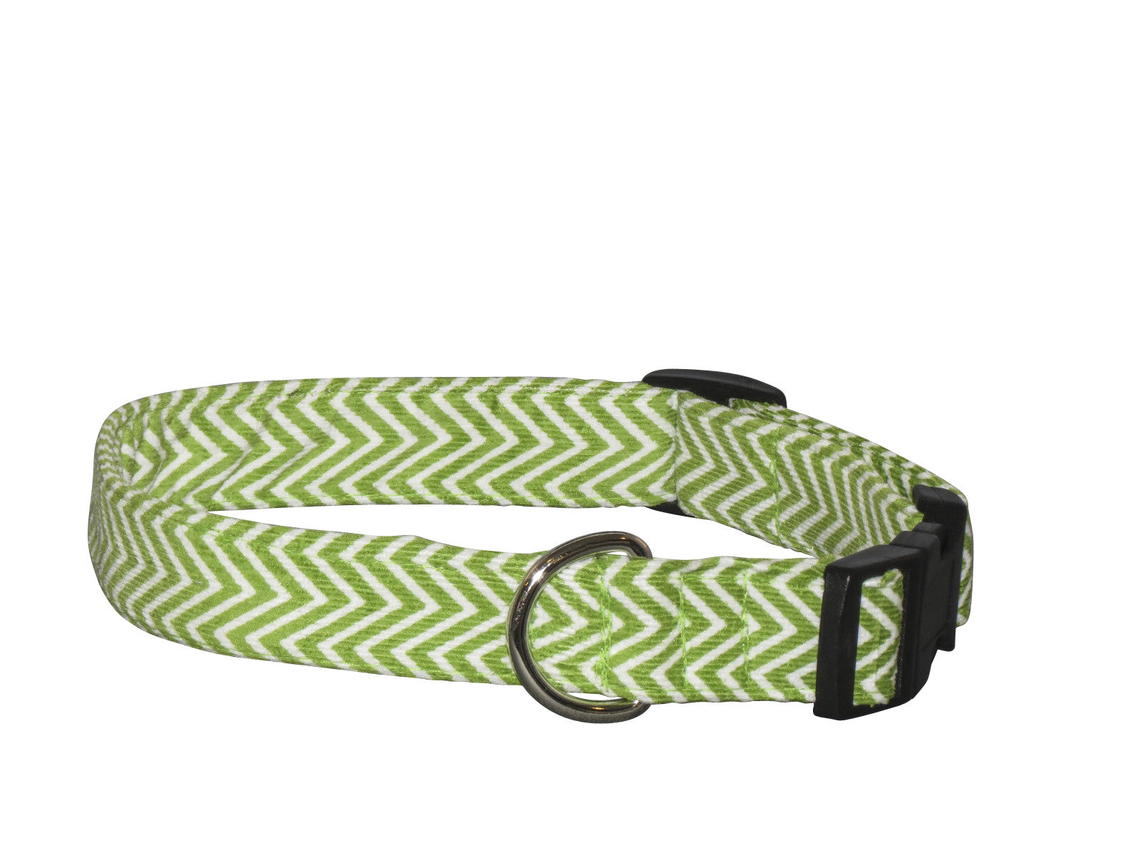Elmo's Closet Lime Chevron Dog Collar