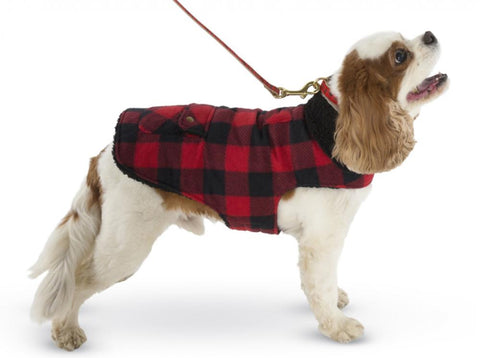 Up Country Buffalo Check Fleece Lined Dog Coat