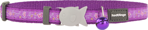 Red Dingo Designer Cat Safety Collar - Butterfly (Purple)