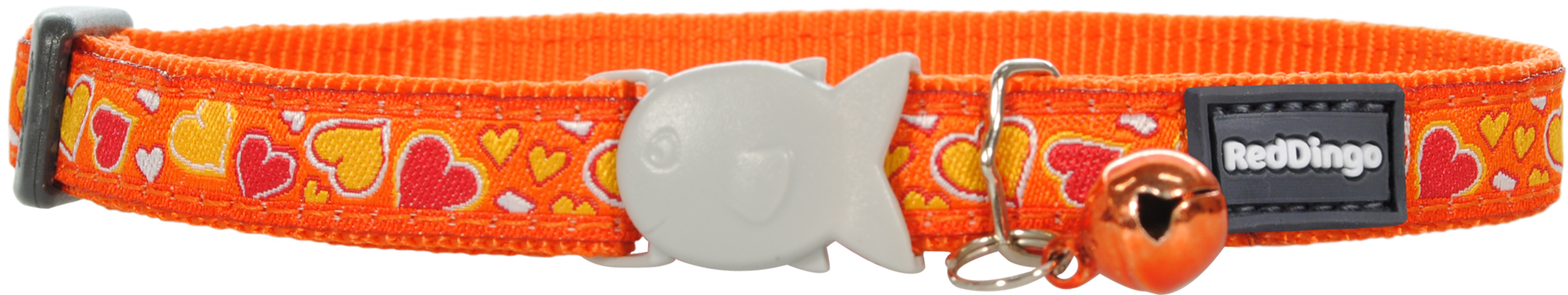 Red Dingo Designer Cat Safety Collar - Breezy Love (Orange)