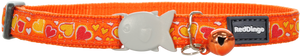 Red Dingo Designer Cat Safety Collar - Breezy Love (Orange)