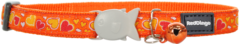 Red Dingo Designer Cat Safety Collar - Breezy Love (Orange)
