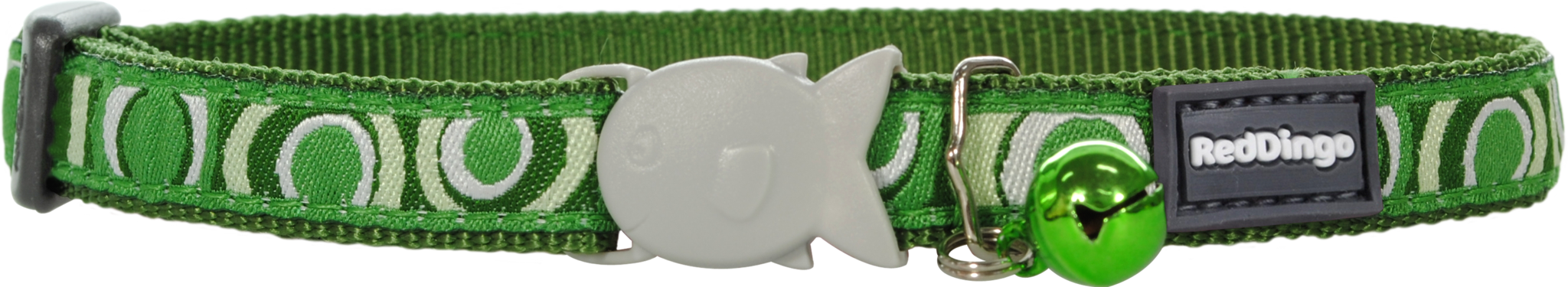 Red Dingo Designer Cat Safety Collar - Circadelic (Green)