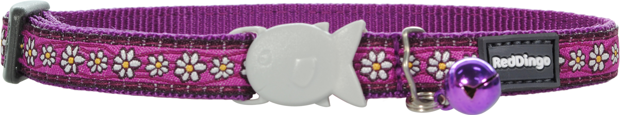 Red Dingo Designer Cat Safety Collar - Daisy Chain (Purple)