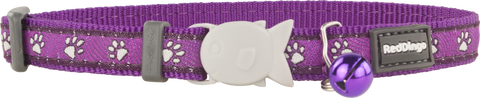 Red Dingo Designer Cat Safety Collar - Desert Paws (Purple)