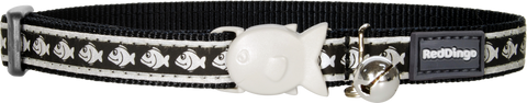 Red Dingo Reflective Cat Safety Collar - Black Fish